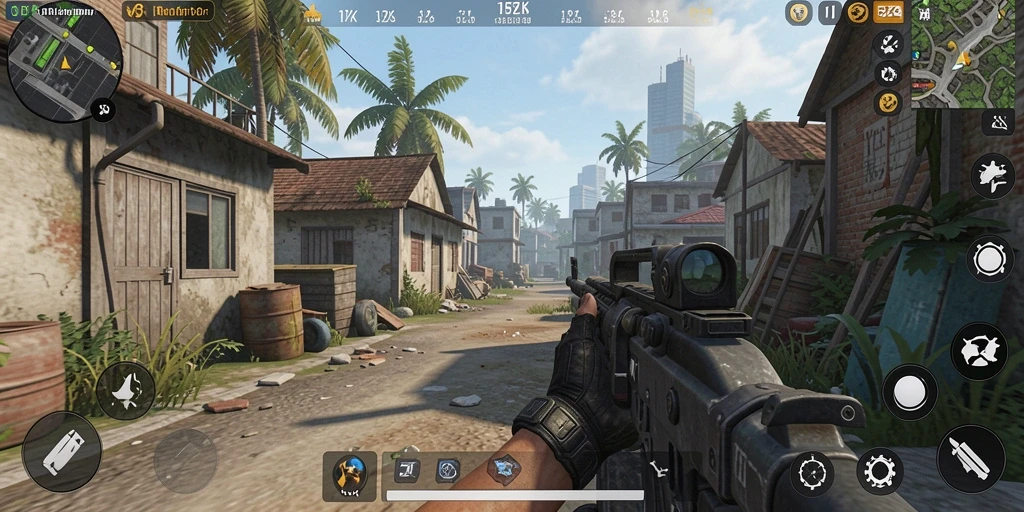 Tampilan gameplay mendebarkan dalam 5ZK, aksi TPS yang intens.