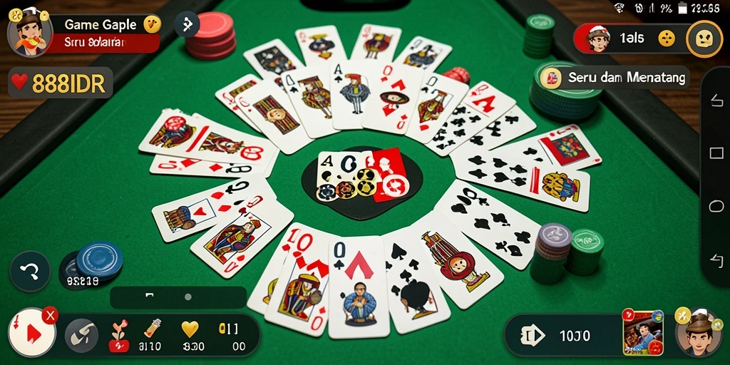 Screenshot gameplay seru dari 888IDR yang menampilkan pemain Gaple.