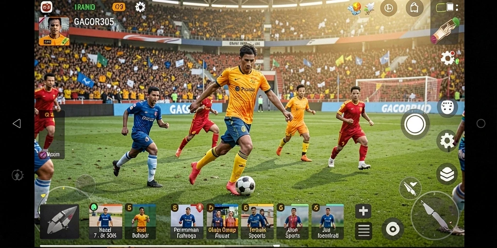 Screenshot utama GACOR305 menampilkan aksi seru dalam permainan olahraga.