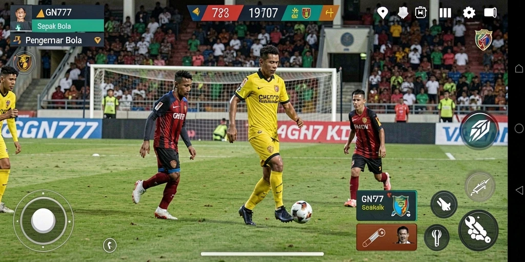 Tampilan seru gameplay sepak bola di GN777 yang mendebarkan.