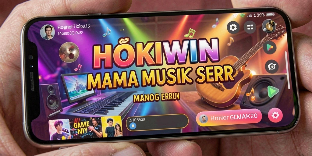 Tampilan gameplay HOKIWIN dengan irama musik yang menarik.