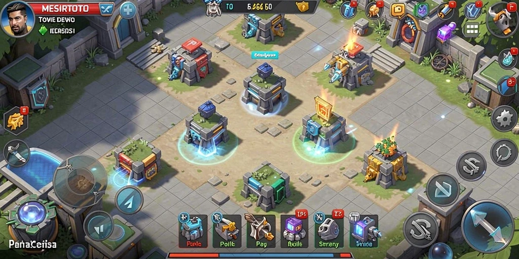 Screenshot gameplay MESIRTOTO menampilkan aksi seru dalam Tower Defense.