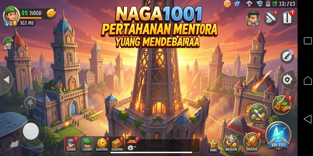 Tampilan permainan NAGA1001 dengan aksi Tower Defense yang mendebarkan.