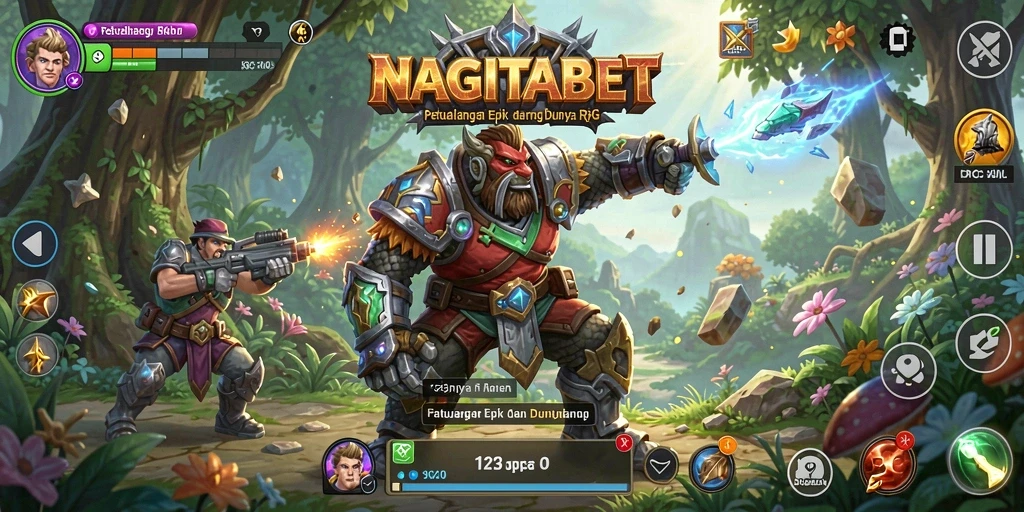 Tampilan gameplay menakjubkan dalam NAGITABET dengan aksi RPG yang mendebarkan.