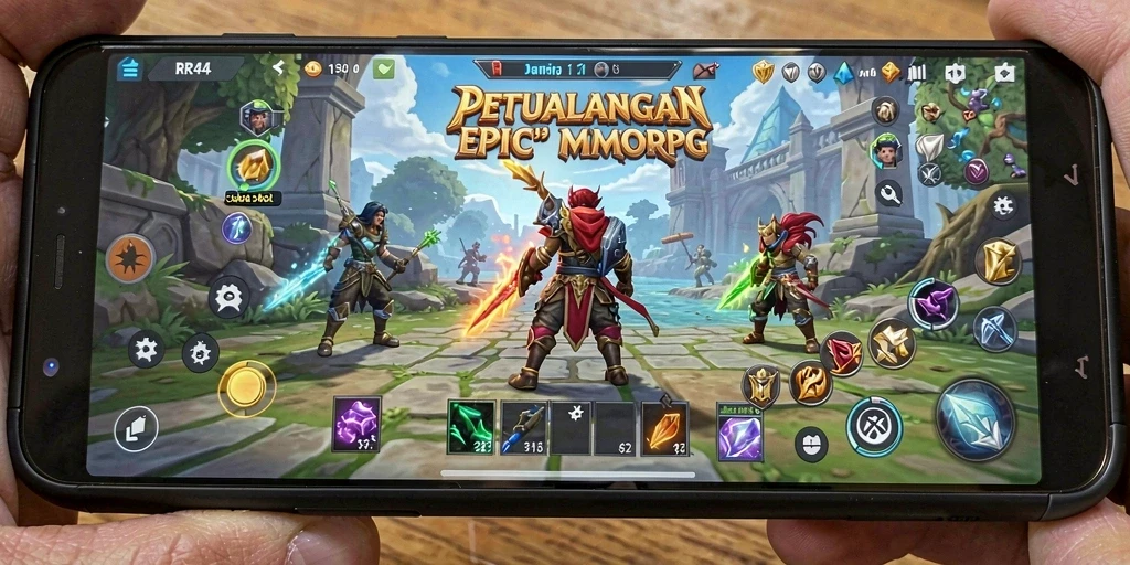 Tampilan gameplay yang memukau di dunia MMORPG RR44.