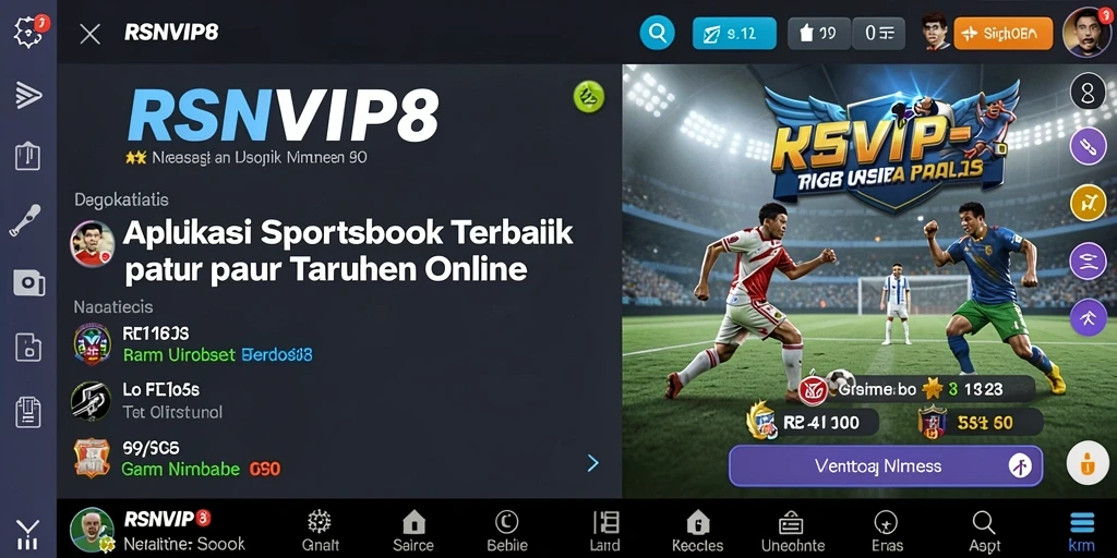 Tampilan menarik dari antarmuka pengguna RSNVIP8 dalam taruhan olahraga.