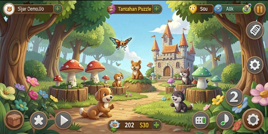 Tangkapan layar gameplay puzzle menantang dari SD107.