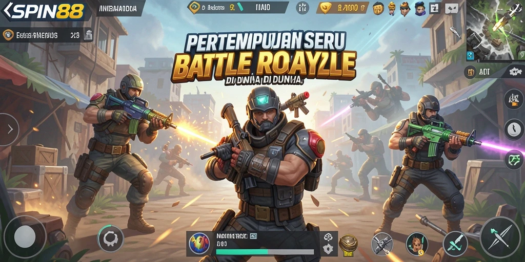 Gameplay seru dari SPIN88 menampilkan aksi Battle Royale yang intens.
