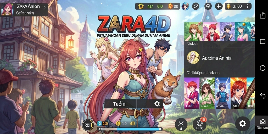 Tampilan gameplay seru dari ZARA4D yang mengajak pemain ke dunia anime.