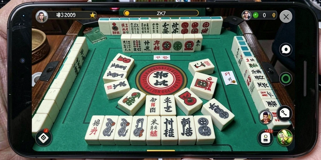 Tampilan gameplay ZK7 dengan level Mahjong yang menantang.
