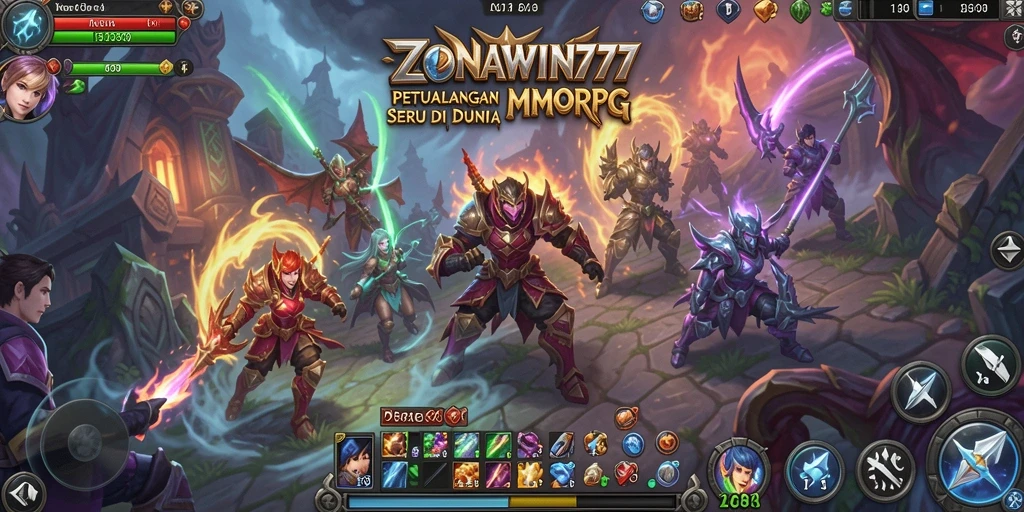 Screenshot ZONAWIN777 menampilkan aksi pertarungan seru dalam MMORPG.